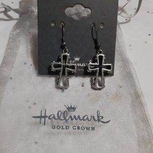women's cross earrings